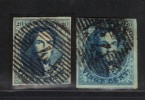 BELGIQUE N° 7 X 2 Nuances  Obl. Superbes - 1851-1857 Medallions (6/8)