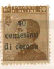 Fra356 Terre Redente, Trento E Trieste, Re Vittorio Emanuele III; N. 7, 1919, Sovrastampa, Overprint, 40 Cent Corona - Trentino & Triest