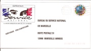 ENTIER POSTAL RÉPONSE SERVICE NATIONAL MARSEILLE FOOT 98 OBL MARSEILLE 1999 - Listos A Ser Enviados: Respuesta