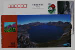 Volcanic Crater Lake,flower,China 2002 Mt.Changbaishan Landscape Advertising Pre-stamped Card - Vulcani
