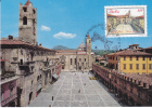 Carte- Maximum  ITALIE  N° Yvert  1754 (ASCOLI PICENO - Piazza Del Popolo) Obl Sp Ill 1er Jour 1987 - Cartes-Maximum (CM)