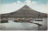 Philippines Mt. Mayon Volcano, Village And Harbor On C1910s Vintage Postcard - Filippijnen