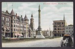 United States PPC Monument Square, Racine, Wis. CORLISS (Wis.) 1907 To Denmark (2 Scans) - Racine