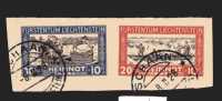 Liechtenstein ° - 1928 - A Profitto Delle Vittime Dello Straripamento Del Reno. 2 Val. Su Frammento - Used Stamps