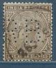 INDE ANGLAISE , Empire , Perforé Perfin Lochung "  R B " , 1 A 6 P , Victoria , 1882 - 88 , N° YT 36 - 1882-1901 Impero