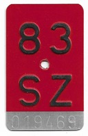 Velonummer Schwyz SZ 83 - Plaques D'immatriculation