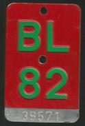 Velonummer Basel-Land BL 82 - Kennzeichen & Nummernschilder