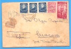 Beautiful 5 Stamps Franking.  Romania 1948 2 Scan - Lettres & Documents