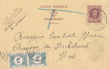 514/19 -  Entier Postal Houyoux WARNETON 1926 Vers Brasserie à YPRES - Taxé Paire 5 C - Postkarten 1909-1934