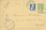 526/19 -  Entier Postal EXPRES Armoiries + TP Grosse Barbe Télég. HASSELT Stat. 1912 Vers GENT 3 - Tarjetas 1909-1934