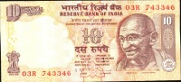 INDIA INDE P95f1 10   RUPEES  2010 #03R LETTER A    AUNC.   NO P.h. ! ! - Inde