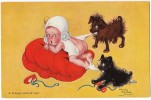 P SPARK CHICKY CHILDREN BABY WITH DOGS Nr. 974 OLD POSTCARD - Spark, Chicky