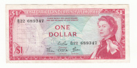 East Caribbean States 1 Dollar 1965 VF+ CRISP P 13c 13 C Sig. 4 - Ostkaribik