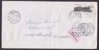 Denmark FREDERIKSSUND 1991 Cover Brief To SLANGERUP Readressed TIL RETURPOSTKONTORET Label Train Locomotive (2 Scans) - Storia Postale