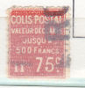 FRANCE COLIS POSTAUX N°98 75C ROUGE VALEUR DECLAREE OBL - Used