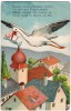 P GREETINGS FOR BIRTH LMM Nr. 564 OLD POSTCARD - Naissance