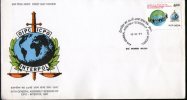 India 1997 Interpol General Assembly Session Of ICPO Map FDC - Polizia – Gendarmeria