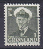 Greenland 1950 Mi. 28     1 (Ø) König King Frederik - Usados