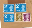 Great Britain 2012,  Fragment From Overweight Letter, Cancelled With Pen, By Postman. 3x Large Letter Etc !!!! - Used Stamps