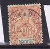 MAYOTTE N°10 40C ROUGE ORANGE TYPE ALLÉGORIQUE OBL - Other & Unclassified