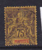 MAYOTTE N°12 75C VIOLET S JAUNE TYPE ALLÉGORIQUE OBL - Sonstige & Ohne Zuordnung