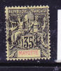 MAYOTTE N°18 35C NOIR S JAUNE TYPE ALLÉGORIQUE OBL - Other & Unclassified