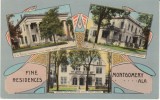 Montgomery AL Alabama, Fine Residences Multi-view, Famous Homes Architecture S Perry Street  C1900s/10s Vintage Postcard - Montgomery