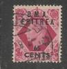 ERITREA BMA 1948 B. M. A. CENT. 65 C SU 8 P USATO USED OBLITERE' - Eritrée