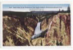 USA YELLOWSTONE NATIONAL PARK, GREAT FALLS FROM POINT LOOKOUT, C1940s-50s Vintage Unused Postcard  [o2886] - USA Nationalparks