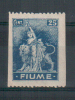 FIUME 1919 VEDUTE 25 C. N.D. VERTICALMENTE ** MNH - Fiume