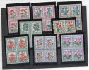 TIMBRE POSTE   TAXE  N° YVERT NEUFS °°  95/102 BLOCS DE 4  FLEURS - 1960-.... Nuovi