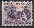 K.U.T., Kenya, Uganda & Tanganyika 1954 Mi. 101     1.30 Sh Queen Elizabeth II. & African Elephant Elefant - Kenya, Ouganda & Tanganyika