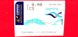 ARGENTINA - Usato - 2011 - ATM - Correo Argentino - ICS - San Francisco - 8.00 - Franking Labels