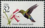 ÉTATS-UNIS 1998 - SC#3223 MNH ** - OISEAUX TROPICAUX : COLIBRI FALLE-VERT - GREEN-THROATED CARIB - Hummingbirds