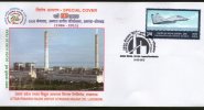 India 2012 Aanpara Thermal Power Project Science Energy Electricity Special Cover Aeroplane Inde Indien # 7129 - Electricidad