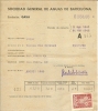 España--1945--Barcelona--Gava--Sociedad General De Aguas De Barcelona--Sello Municipal - Spanien