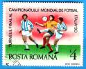 ROMANIA - 1990 - Italia 90 - Turno Finale Del Campionato Del Mondo Di Calcio - L 4 - Usado