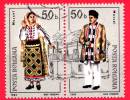 ROMANIA - 1985 -  Costumi - Muscel - 50 B (x2) - Used Stamps