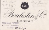 ¤¤  -  Attention Carte De Visite (dim 11 X 7)  -  COGNAC  -  Maison Boulestin & Cie     -  ¤¤ - Cartes De Visite