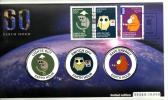 AUSTRALIA FDC EARTH HOUR 3 STAMPS & 3 MEDALIONS ISSUED AT $30 DATED 11-03-2009 CTO SG? READ DESCRIPTION !! - Cartas & Documentos