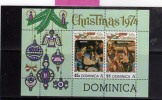 DOMINICA 1975 CHRISTMAS SOUVENIR SHEET - NATALE FOGLIETTO - NOEL - WIEHNACTHEN - NAVIDAD .- NATAL MNH - Dominica (1978-...)