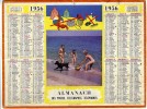 CALENDRIER ORIGINAL 1956  VIVE LES VACANCES   FEUILLET DE L AUDE - Tamaño Pequeño : 1941-60