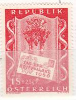 AUTRICHE N° 862 1S + 25G ROUGE JOURNÉE DU TIMBRE NEUF SANS CHARNIERE - Nuovi