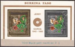 Burkina Faso 1996 Mi Bl C169B. Jerry Garcia. Feuillet Perforé "annulé" Collé Sur Carton Par L´imprimeur Afin De .... - Chanteurs