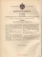 Original Patentschrift - C. Hirschfeld In Nordhausen , 1900 , Zahltisch , Geld , Geldsack !!! - Autres & Non Classés