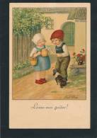 ENFANTS - Jolie Carte Enfants Et Chien  "Laisse Moi Goûter  "signée Pauli EBNER - Ebner, Pauli