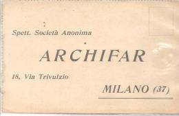 MILANO-DITTA,  ARCHIFAR  -FP.D292 - Andere & Zonder Classificatie