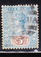 Australia 1880-83 Tasmania Queen Victoria Five Pence Used - Gebraucht