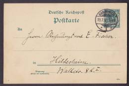 Deutschland Postal Stationery Ganzsache Entier 5 Pf Postkarte (493 C) HANNOVER 1893 To HILDESHEIM FEHLDRUCK !! (2 Scans) - Briefkaarten