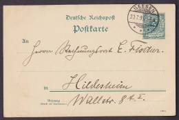 Deutsches Reichs-Post Postal Stationery Ganzsache Entier 5 Pf Postkarte (193 B) SEESEN 1893 To HILDESHEIM (2 Scans) - Briefkaarten
